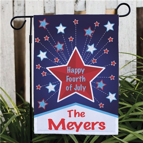Personalized Happy 4th Garden Flag