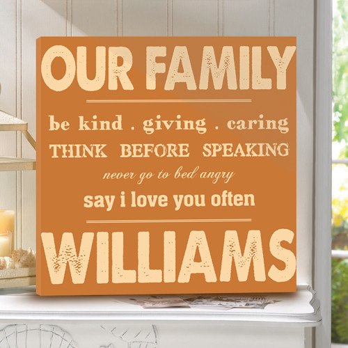 Rules of Our Family Personalized Canvas Print