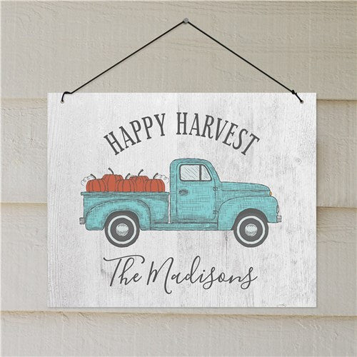 Personalized Happy Harvest Wall Sign