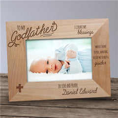 Engraved Godfather Wood Picture Frame