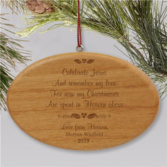 Wooden Personalized Memorial Ornament