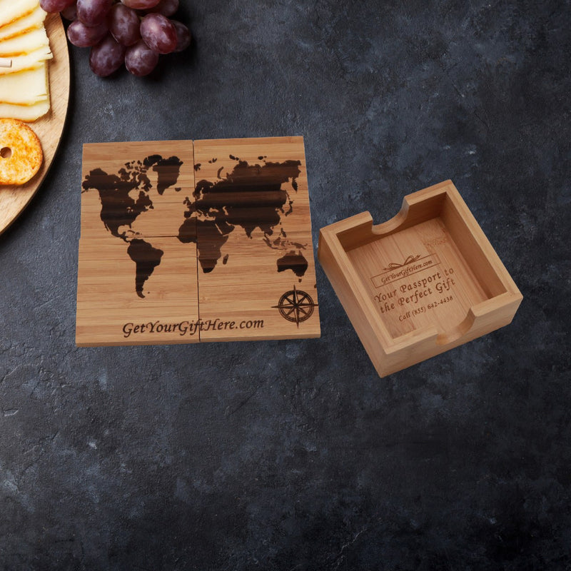 World Map Coaster Gift Set