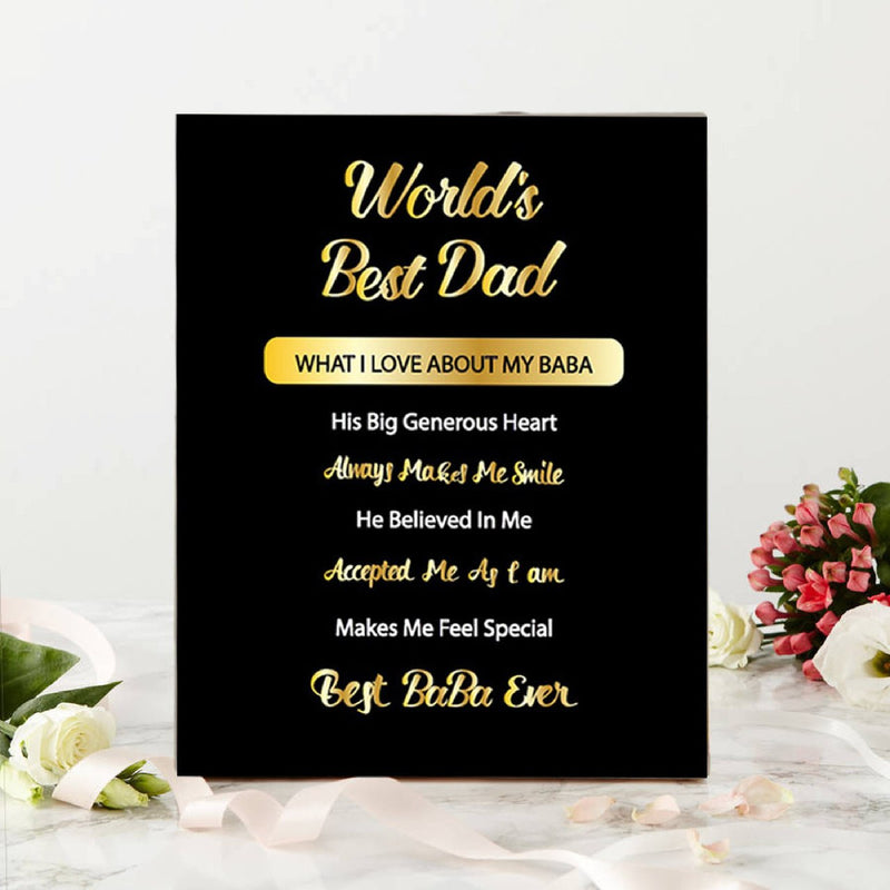World's Best Dad  8" x 10" Personalized Photo Panel with Easel