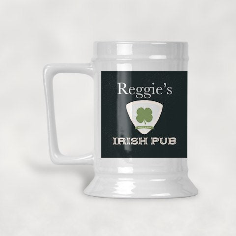 Irish Pub Escutcheon Personalized Beer Stein