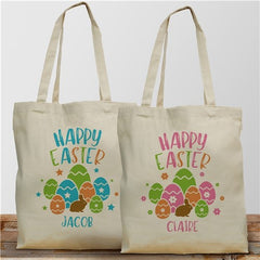 Personalized Happy Easter Tote Bag-Pink