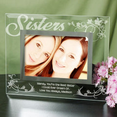 Engraved Sister Glass Picture Frame - 4