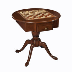 Elegant Round Chess, Checkers, and Backgammon Table