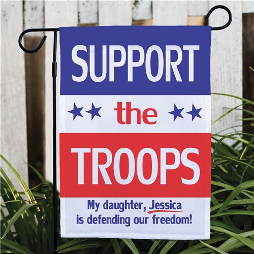 Personalized Support Our Troops Garden Flag