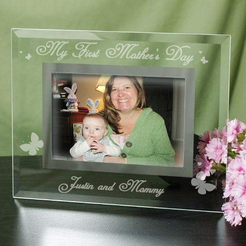Engraved My First Mother's Day Glass Frame - 5" x 7"
