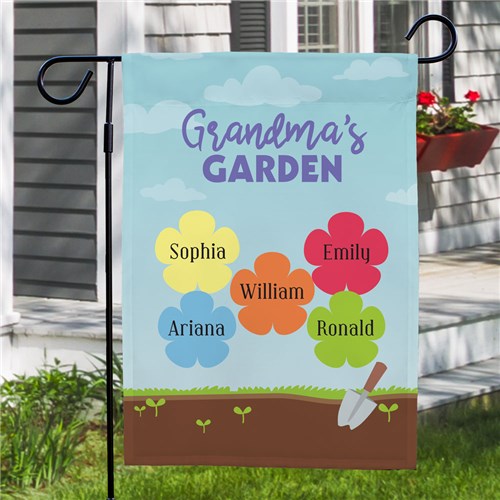 Personalized Grandma's Garden Yard Flag-Double Sided Flag +$4.00