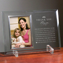 Engraved Thank You Mom Glass Frame
