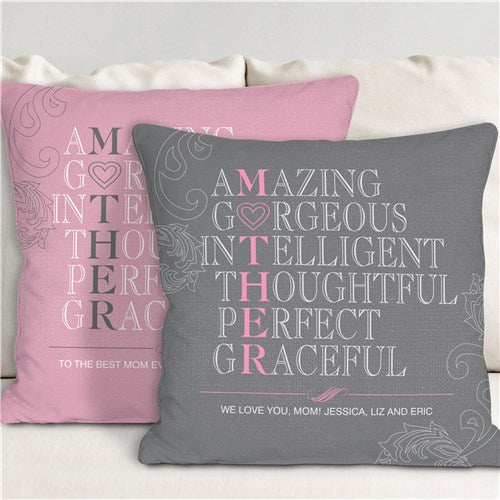 Personalized Mother Throw Pillow -17"
