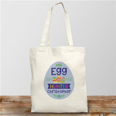 Personalized Egg Hunter Easter Tote-Blue