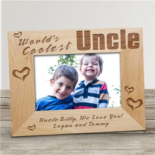 World's Coolest Uncle Personalized Wood Picture Frame - 4" x 6"