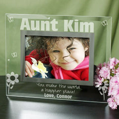 Engraved Happier Place Glass Picture Frame - 5