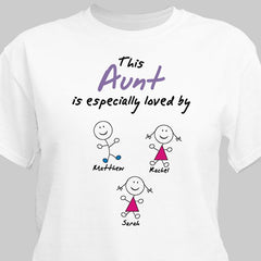 Especially Loved By Personalized Aunt T-shirt (L)