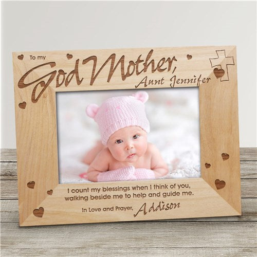 Godmother Personalized Wood Frame - 4" x 6"