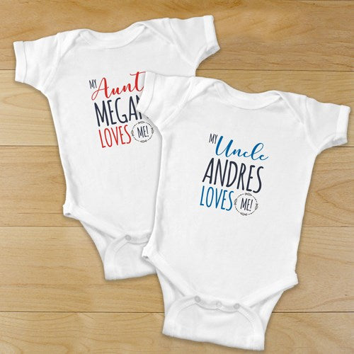 Personalized My Aunt/Uncle Love Me Bodysuit-12 Month Creeper
