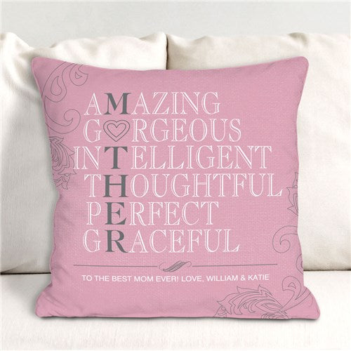Personalized Mother Throw Pillow -14"