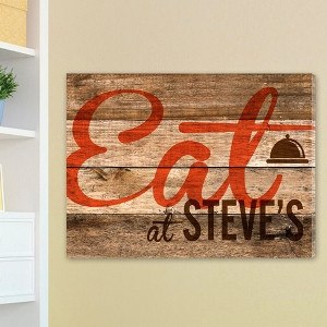 Customized Wood Restaurant Sign Canvas Print