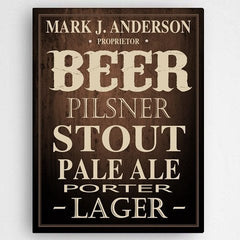 Personalized Beer Canvas Sign