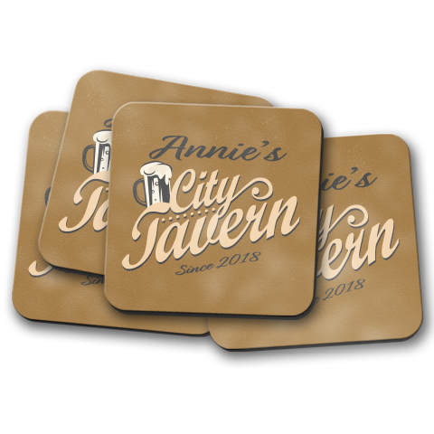 City Tavern Personalized Coaster Set