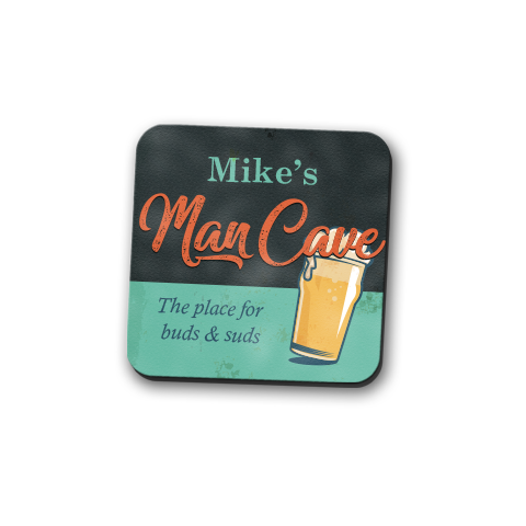 Personalized Man Cave Coaster Set