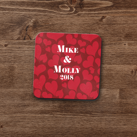 Happy Hearts Personalized Coaster Set