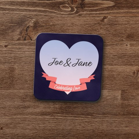 Celebrating Love in the Twilight Personalized Coaster Set