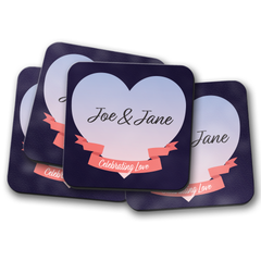 Celebrating Love in the Twilight Personalized Coaster Set