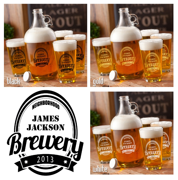 Personalized Brewery Growler Set