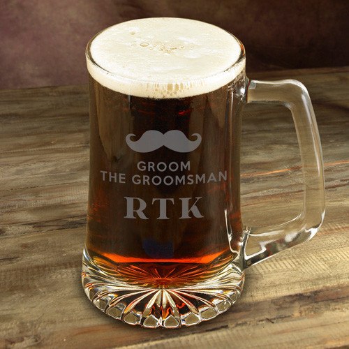 Savvy Custom Gifts Personalized Etched Mustache 25 oz. Mugs