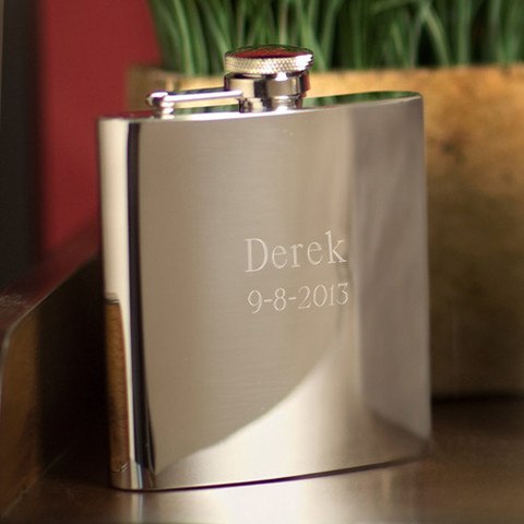 Personalized Stainless Steel High Polish 7 oz. Flask