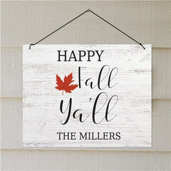 Personalized Happy Fall Y'all Wall Sign Decor