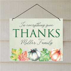 Personalized In Everything Give Thanks Wall Sign