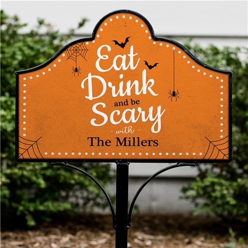Personalized Eat Drink And Be Scary Magnetic Yard Sign
