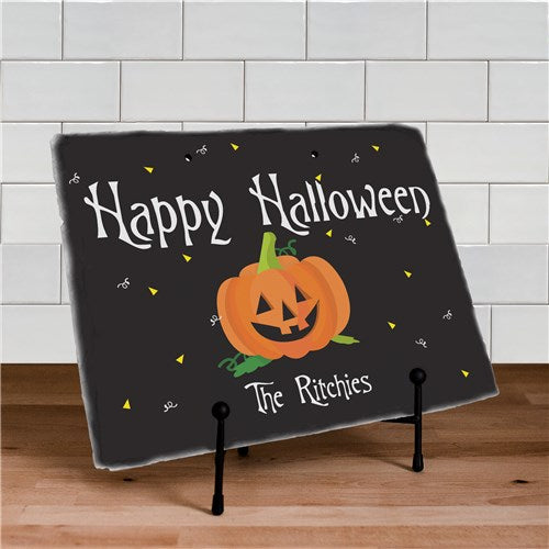 Personalized Happy Halloween Welcome Slate Plaque