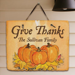 Give Thanks Personalized Slate Plaque