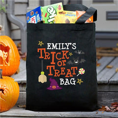 Personalized Trick Or Treat Hat Tote Bag