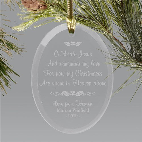 Christmas In Heaven Personalized Memorial Ornament