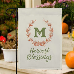 Personalized Harvest Blessing Wreath Garden Flag