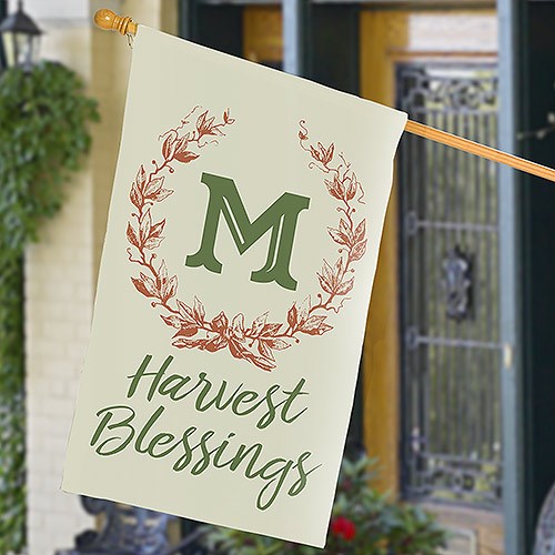 Harvest Blessing Wreath House Flag