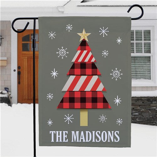 Personalized Christmas Tree Garden Flag