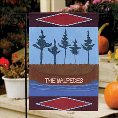 Personalized Canoe Welcome Garden Flag