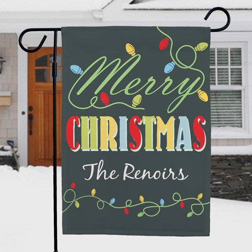 Christmas Lights Personalized Garden Flag