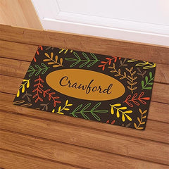 Personalized Fall Branches Family Name Doormat