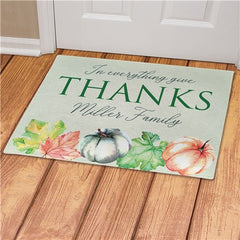 Personalized In Everything Give Thanks Doormat