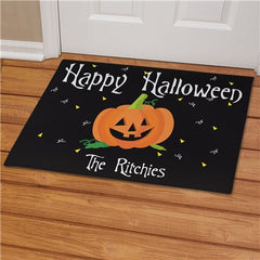 Personalized Happy Halloween Pumpkin Welcome Doormat