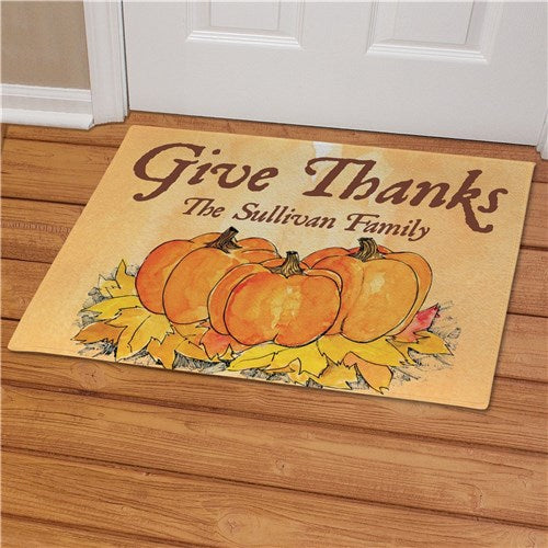 Give Thanks Personalized Doormat