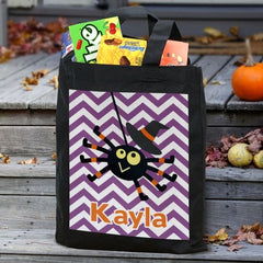 Halloween Witchy Spider Black Tote Bag